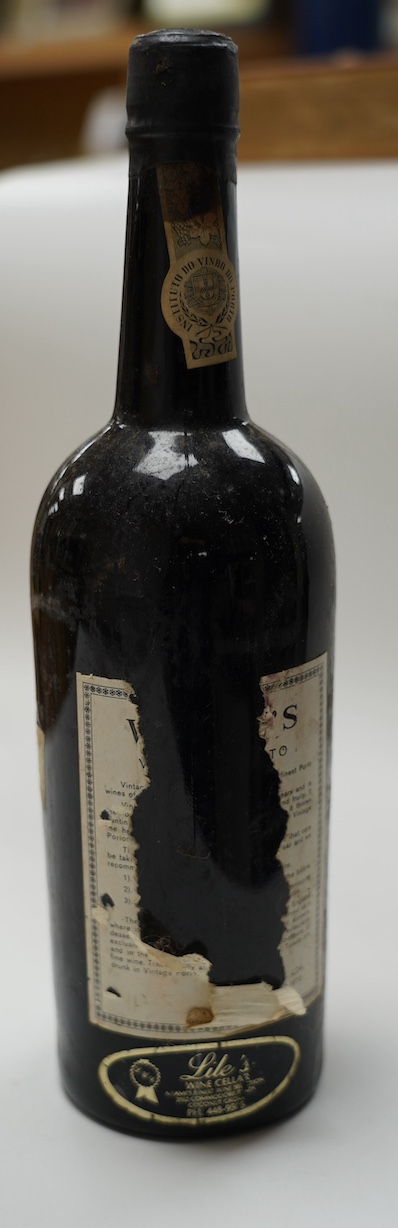 A Frank Schoonmakers Selection Warre’s 1960 Vintage bottle of port. Condition - fair.